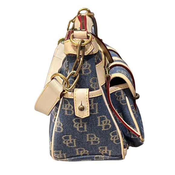 Dooney & Bourke Navy and Cream Shoulder Bag - Picture 5 of 6